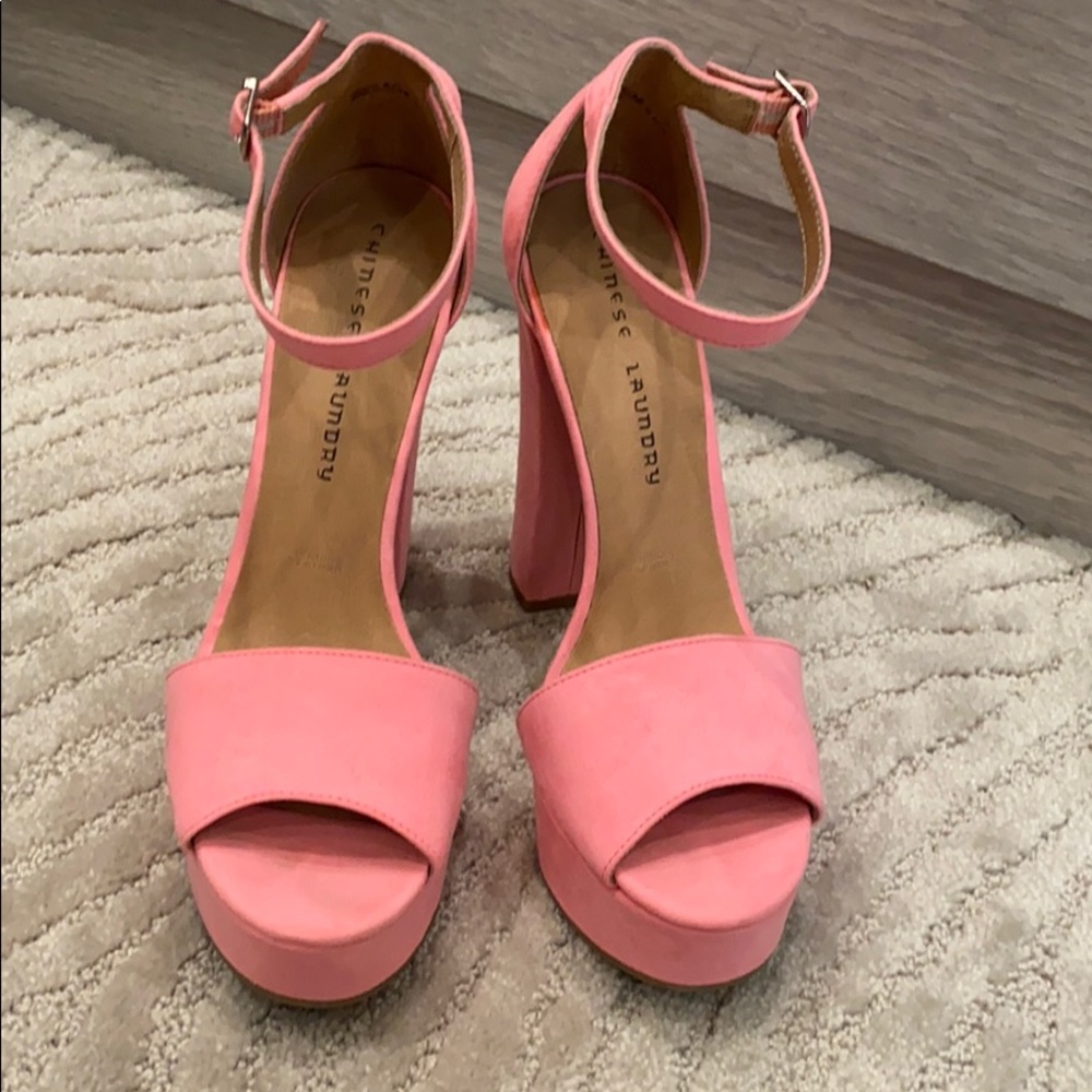Chinese Laundry pink chunky heels